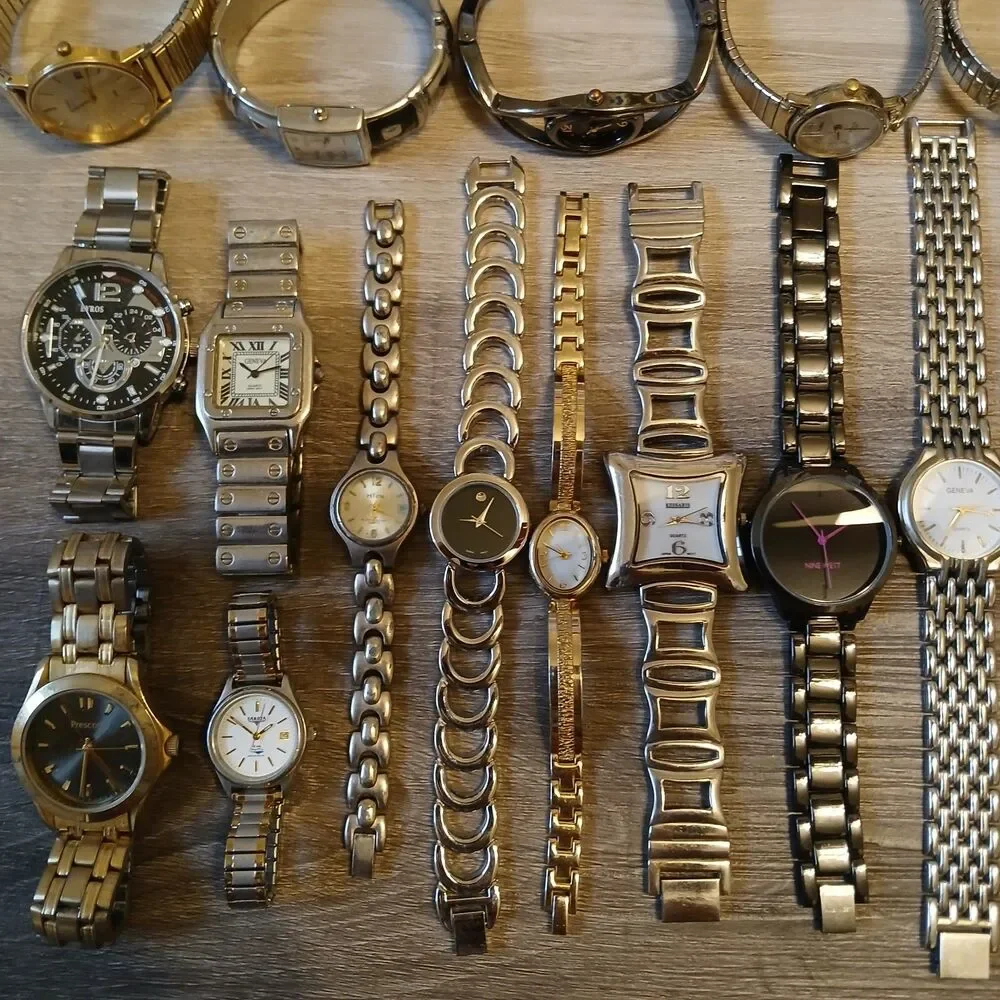 Lot 35+ Watches Parts/Repair ALL Metal Timex Seiko Nine West Anne Klein Armitron